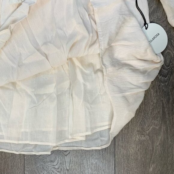Tularosa Revolve Huxley Top Cream Tassels ties Gauze Crochet Flutter Sleeve XS - Picture 9 of 15